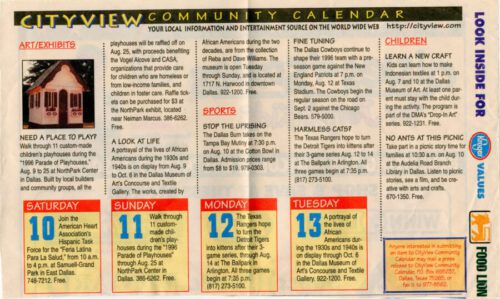 Historical article Cityview community calender