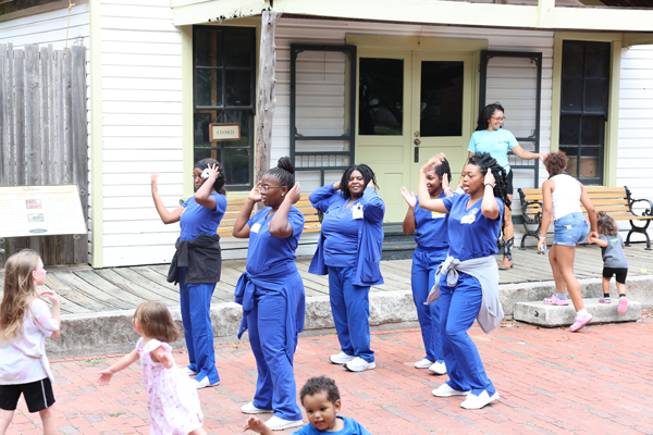 Attendees dancing at Vogel Family Picnic.
