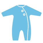 Picture of blue baby onesies, a donation item of Vogel Alcove