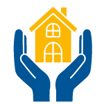 Hands house icon